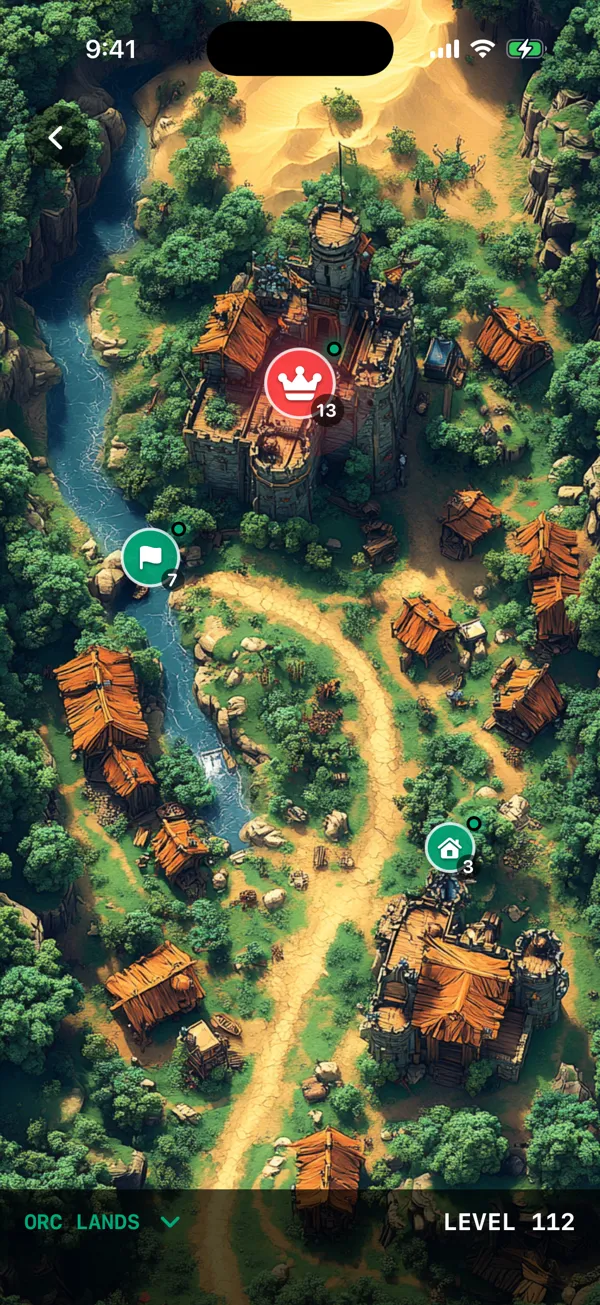 The Orc Lands map in Level Journey